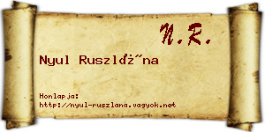 Nyul Ruszlána névjegykártya